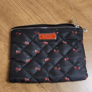 Marc By Marc Jacobs Black Quilted Pouch with Red Accents